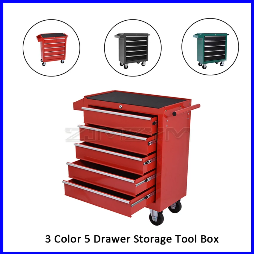 

DA-25 Multi-Functional 5 Drawer Storage Tool Box Trolley Workshop Hardware Mobile Auto Car Repair Maintenance Toolkit Cabinet