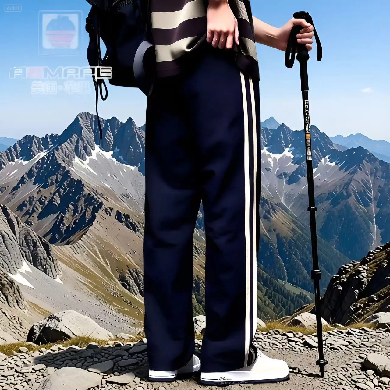2026 Nylon Fabric Double-Sided Stripe Sports Straight Leg Casual Pants Active Wear Comfortable Long Trousers - view 4