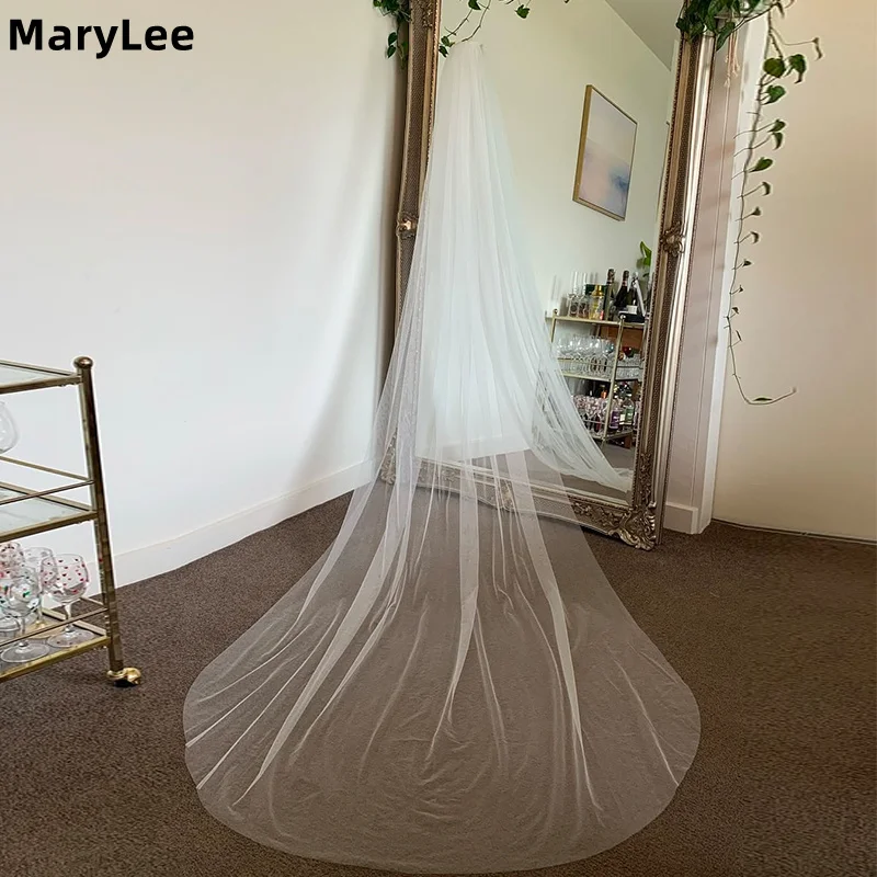 

Простая однослойная фата длиной 3 метра, простая мягкая фата из тюля с расческой, белая фата цвета слоновой кости, фата для невесты по индивидуальному заказу