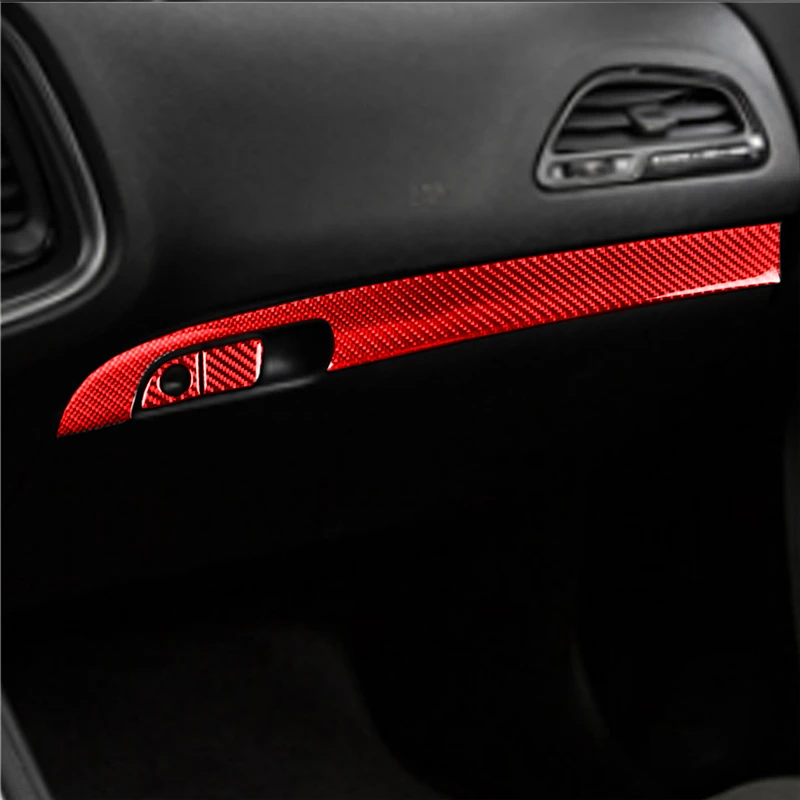 Car Steering Wheel Air Outlet Water Cup Holder Panel Carbon Fiber Red Sticker For Dodge Charger 2015-up Interior  Accessories view 4