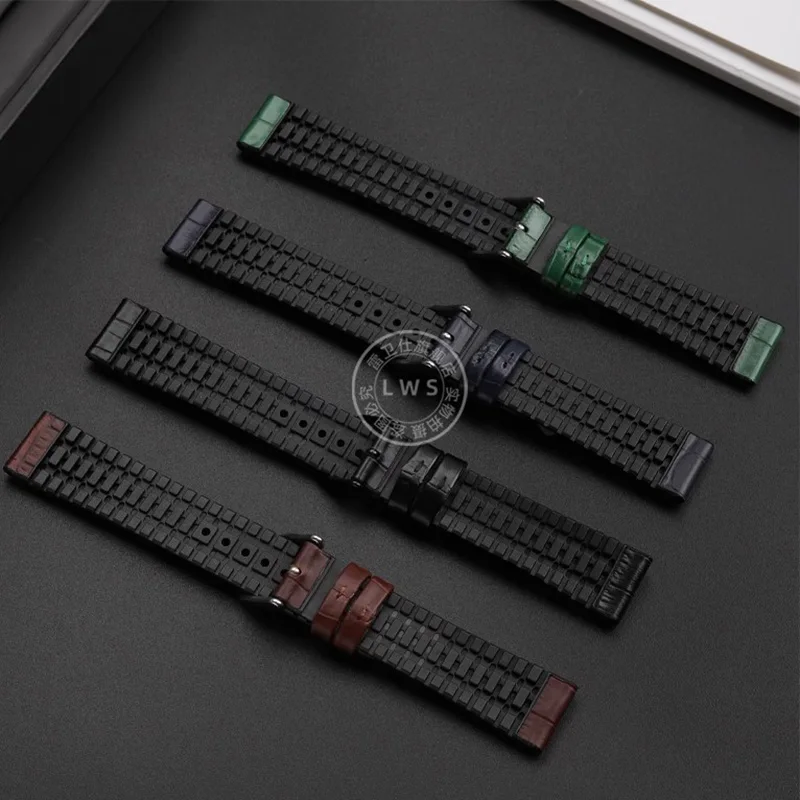 For Longines Kangkas L3 Series Masterpiece L2 Soft Cowhide Silicone Bottom Waterproof Watch Strap 19mm 20mm 21mm 22mm watchband