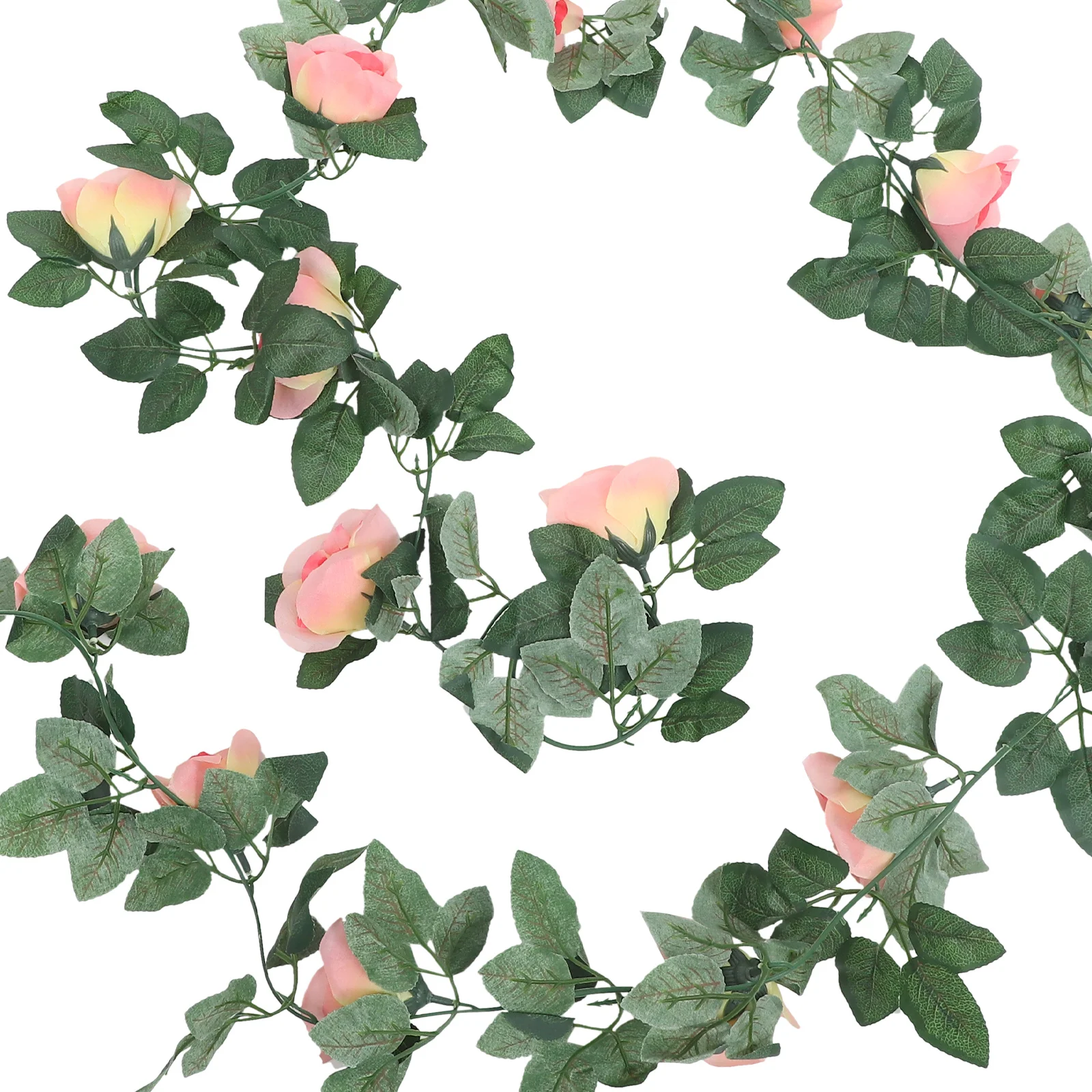 

2pcs Artificial Rose Garland 16 Roses Per Vine Silk Floral Vines For Wedding Party Home Decor Color Fake Flower