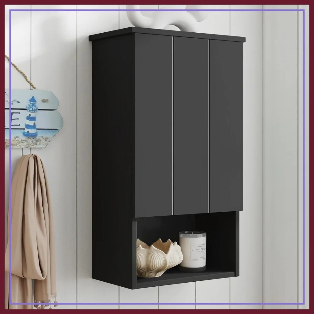 

15x27 inch Wall Mounted Medicine Cabinet, Soft-Close Door, Durable MDF for Bathroom, Kitchen, Laundry, Entryway