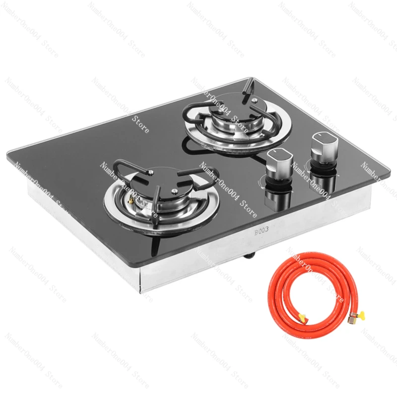 RV Gas Stove 2 Burners 1.8Kw Power Tempered Glass Panel Easy to Clean Gas Cook Top for RV Boat Caravan Camper