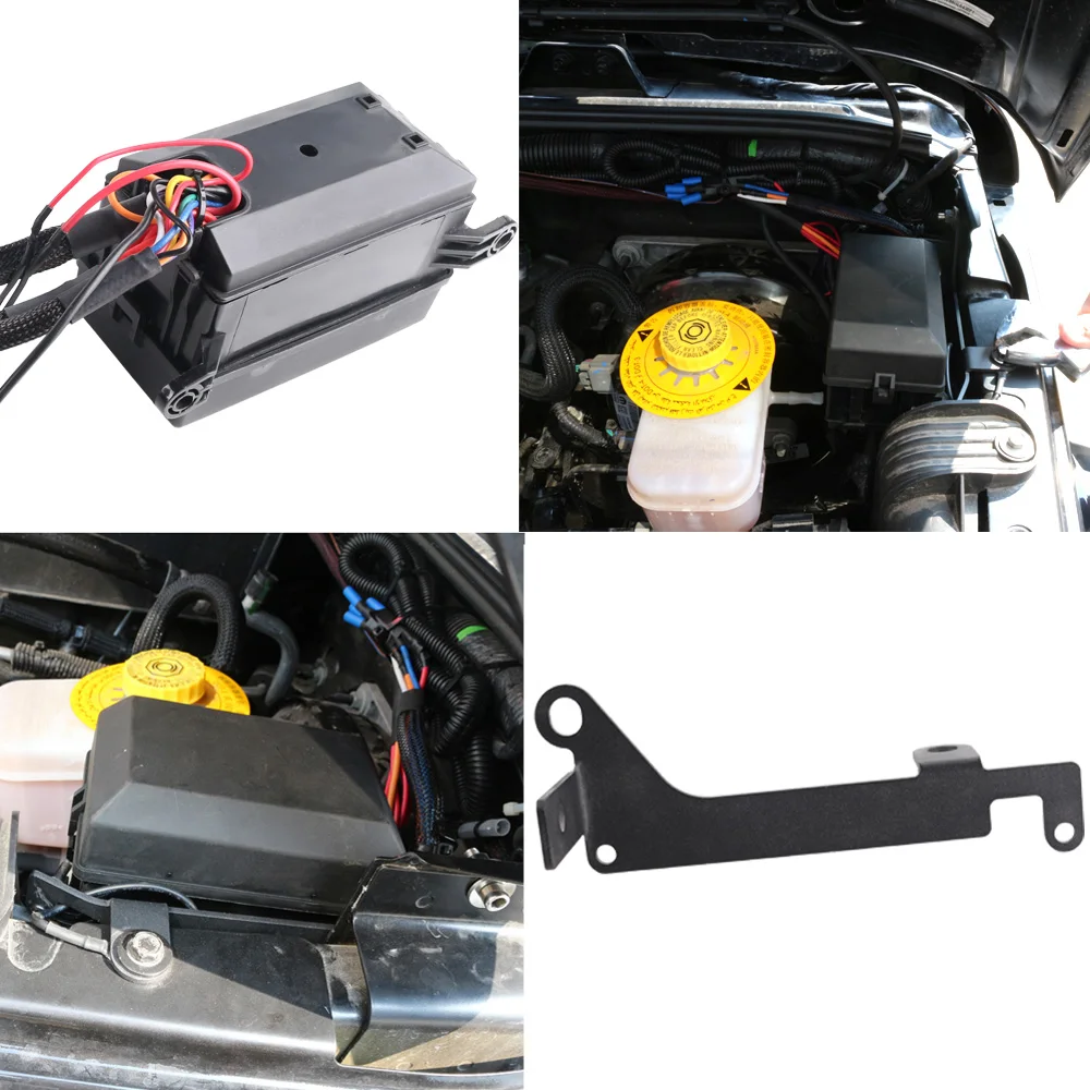 Left A-Pillar Rocker Switch Panel with Circuit Control Relay System Box Compatible with Jeep Wrangler JK JKU 2011-2017