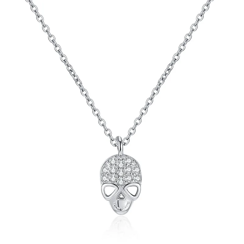 

Ожерелье из стерлингового серебра S925 с позолотой в стиле хип-хоп с изображением черепа для женщин, модное, креативное, легкое, роскошное, изысканное ювелирное украшение, подарок