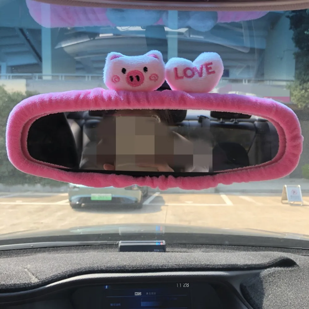 New Cute Cartoon Rear View Mirror Cover Bear Car Rearview Mirror Cover Rabbit Pig Rear View Mirror Cover