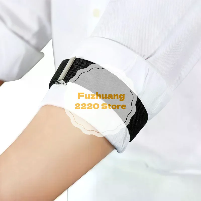 1 Pair Business Elastic Adjustable Shirt Sleeve Garter Strap Arm Band Sleeve Bracelet Anti-Slip Cuff Holder Armband Men Women