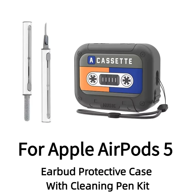 Premium Anti-Scratch Silicone Case for AirPods 5 with Lanyard & Cleaning Kit,Dust-Resistant Precise Cutouts, Perfect Fit