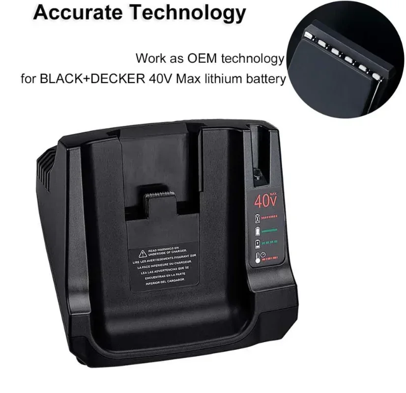Szybka ładowarka LCS36 LCS40 z podwójnym portem USB LBXR36 LBX36 LBXR2036 LBX2040 do akumulatorów litowo-jonowych Black & Decker 36V 40V Max