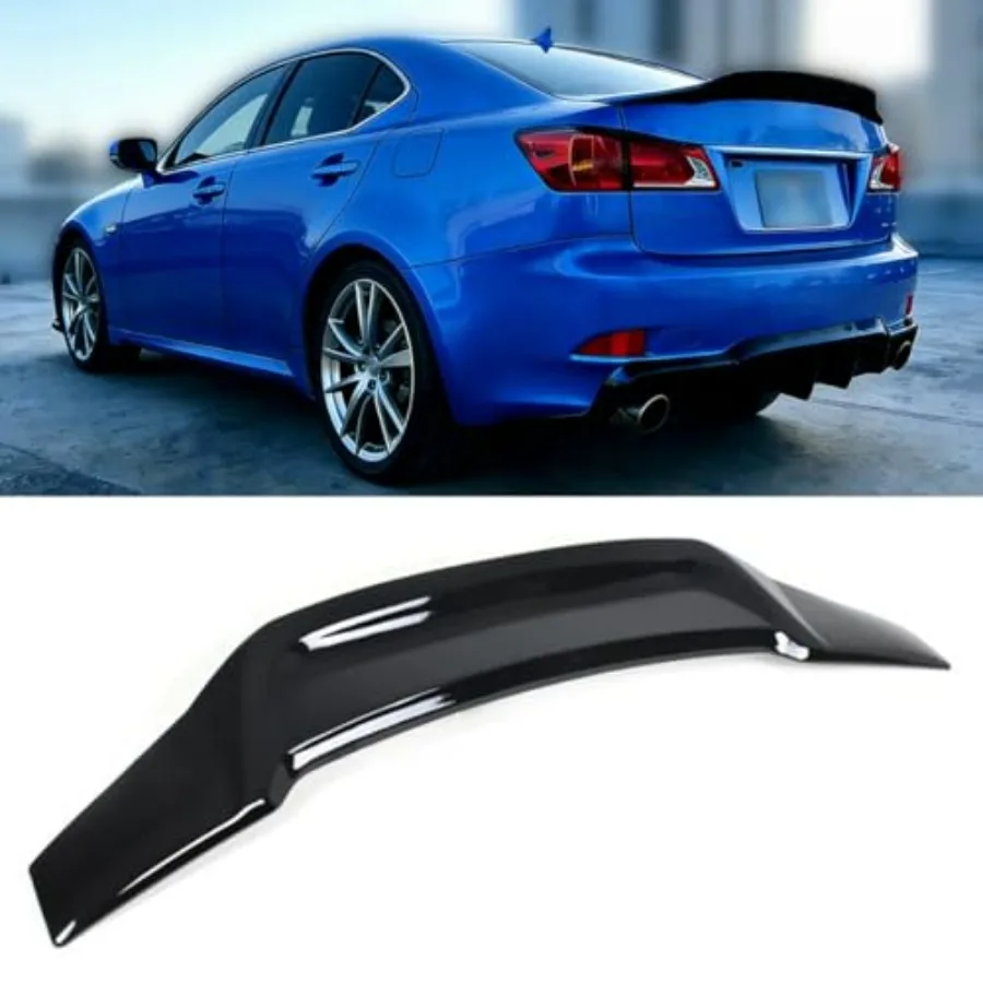 

Rear Spoiler for 2006-2013 Lexus IS250/IS350 2006-2014 IS F Sedan, Gloss Black R Style Trunk Exterior High Kick Tail Deck Lid W
