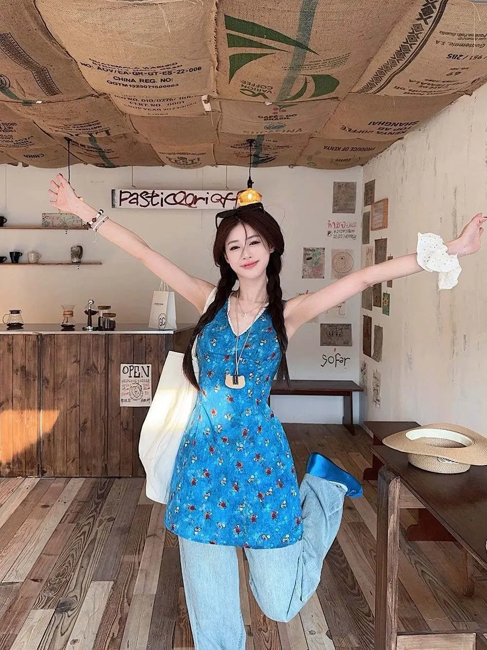 Robes sans manches pour femmes, robe d'été victorienne en mousseline de soie, avec des appliques brodées, froncées, perceuses smockées, perles perlées