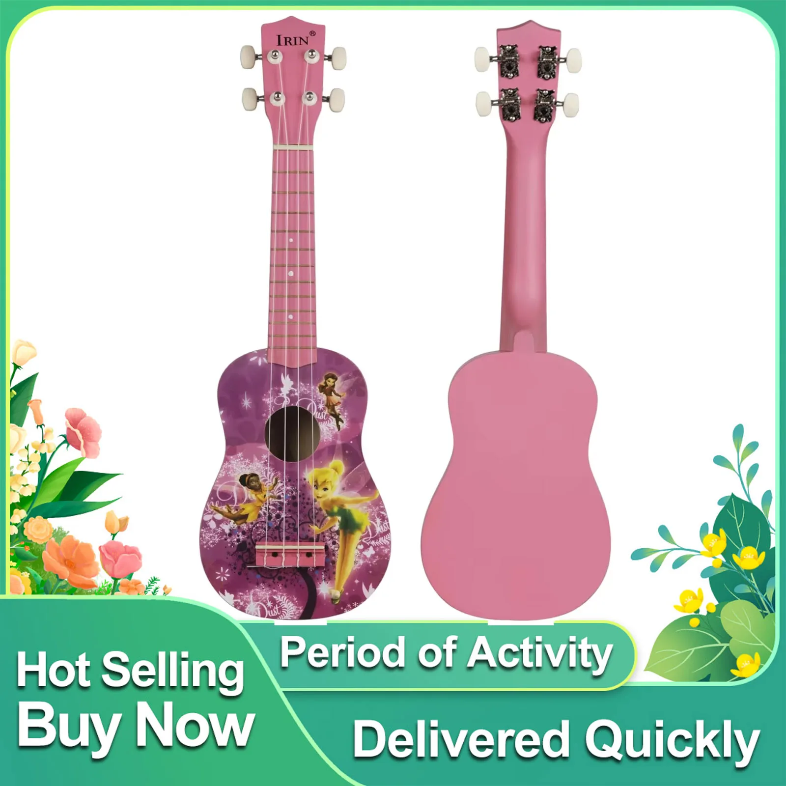 

IRIN 21-дюймовая гавайская гитара, 4-струнная гитара для девочек, гавайская мини-гитара, липа, гавайская гитара, струнный музыкальный инструмент, подарки для начинающих