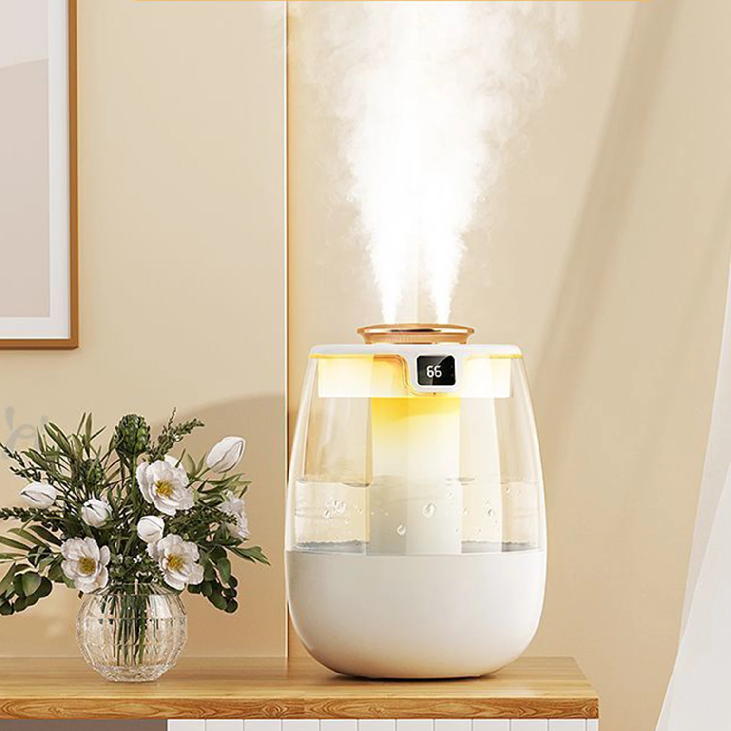 2025 Neuer Nano-Feinnebel-Luftbefeuchter für Schlafzimmer, Zuhause, Desktop, USB-Luftbefeuchter mit Stromausfallschutz und Digitalanzeige
