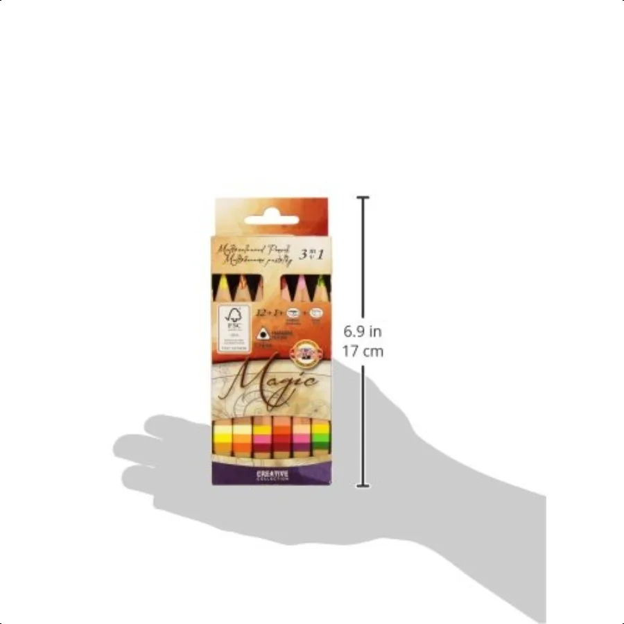 مجموعة أقلام رصاص ملونة مثلثة من ماجيك جامبو مكونة من 12 + 1