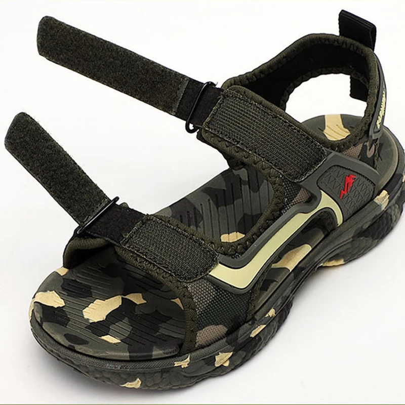 Scarpe tattiche per bambini sandali estivi di grandi dimensioni scarpe da spiaggia per bambini con suola morbida Casual scarpe da bambino alla moda mimetiche verdi