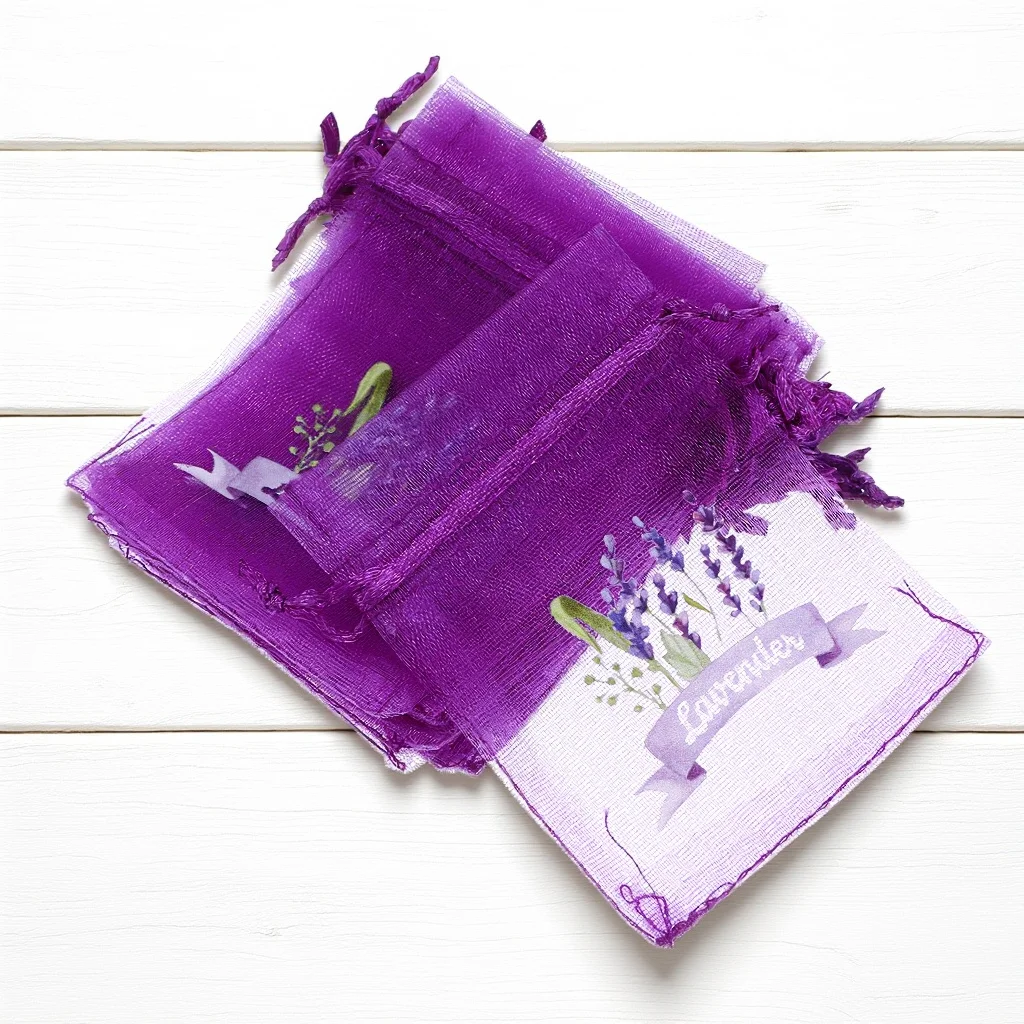 

20Pcs Multi-Use Sachet Pouches Empty Lavender Bags Breathable Gauze Drawstring for Aromatherapy Gift Packaging