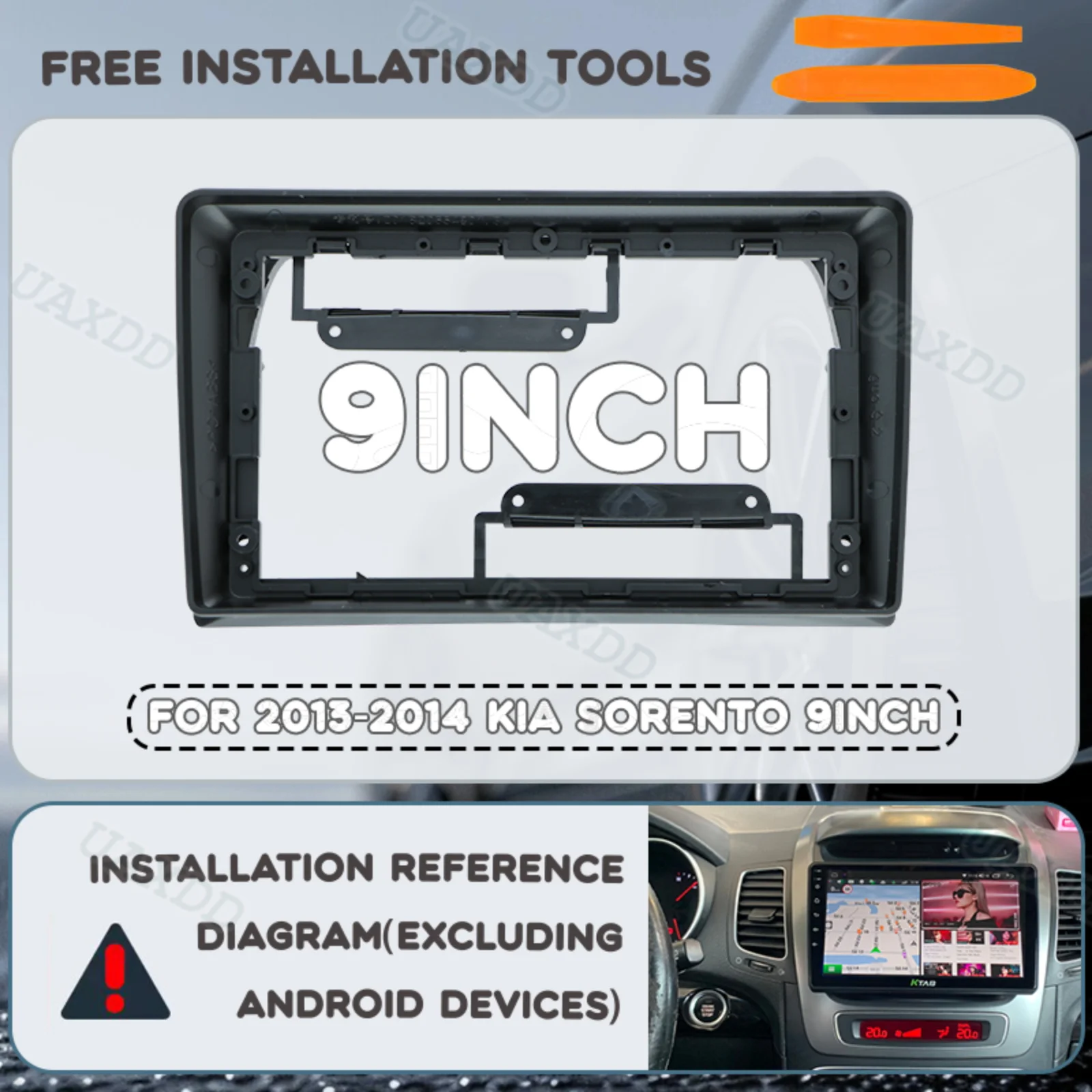 Car Automotive frame For 2013-2014 Kia Sorento Sportage 2005-2006 Cerato Accent Rio 9INCH radio Android fascia dashboard panel