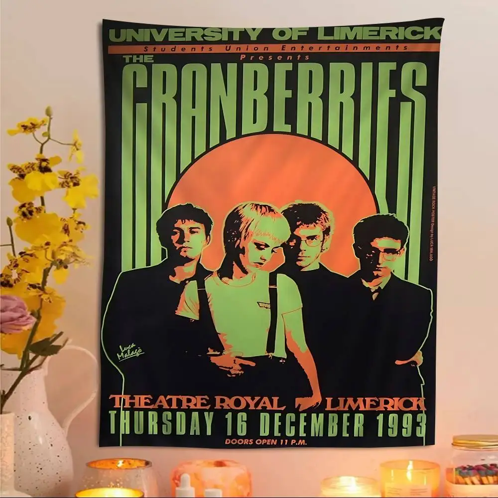 Rock Band The Cranberries Printed Large Wall Tapestry Art Science Fiction Room Home Decor Decor Blanket