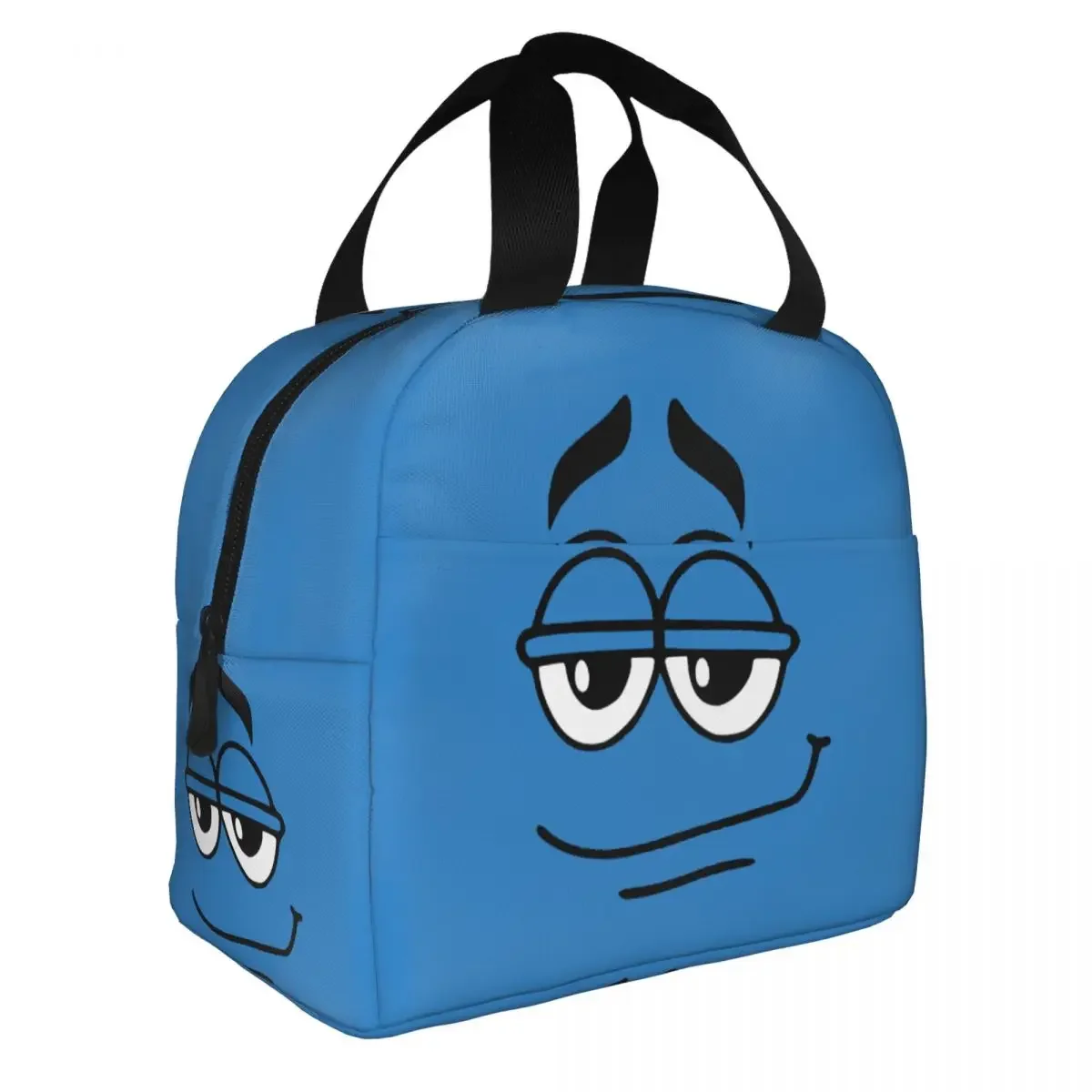 Cartoon Chocolate Blue Candy Faces Thermal Insulated Lunch Bag Women Lunch Box for Work School Multifunction Food Tote Bags