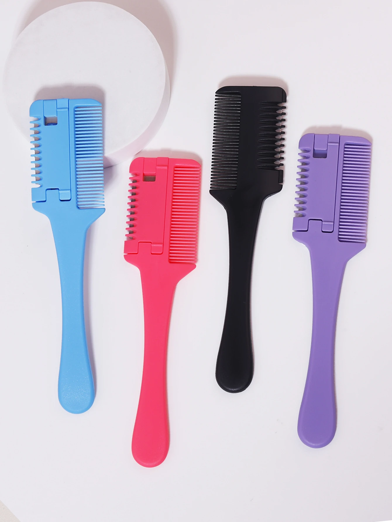 1pcs plastic thickened hair brush professional handle shaver blade comb double-edged blade detachable styling tool