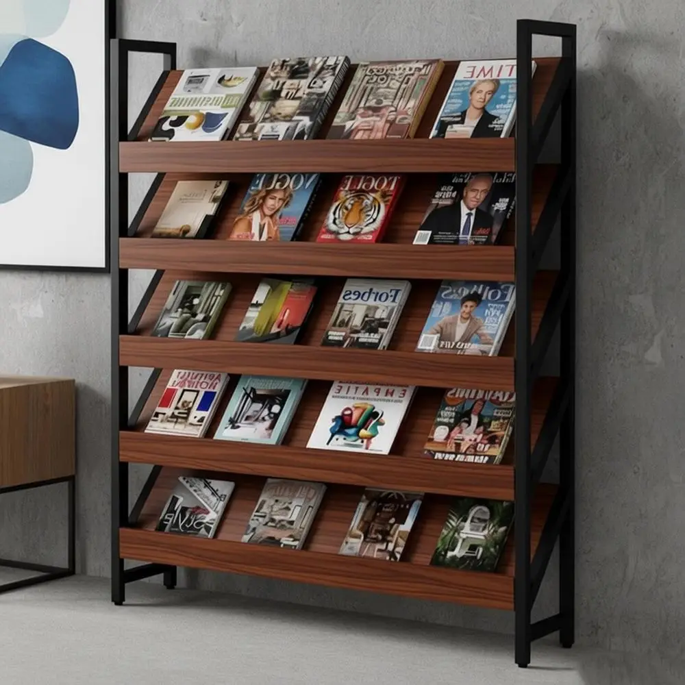

5/6-Tier Brochure Holder for Floor, Wall or Office Use in Airports, Bookstores