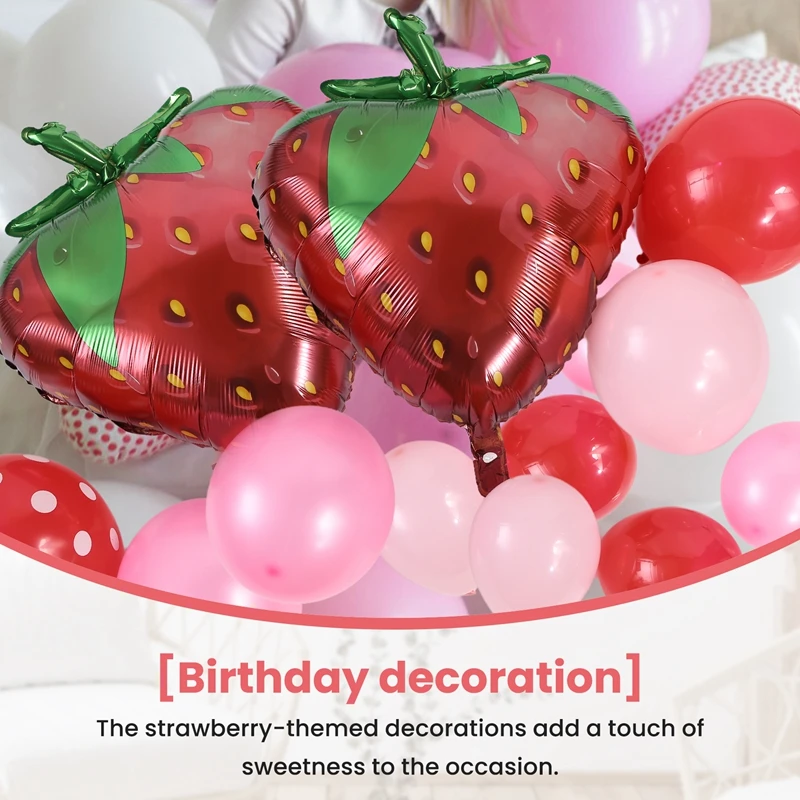 ストロベリーバルーンアーチ、誕生日の集まりの装飾、装飾キット、128個