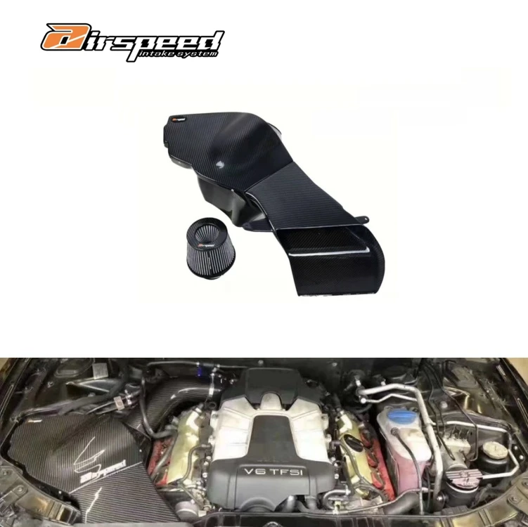 

Airspeed Real Car Data Development Perfect Fit Dry Carbon Fiber Car Engine Cold Air Intake System Kits for AUDI S5 B8 EA837