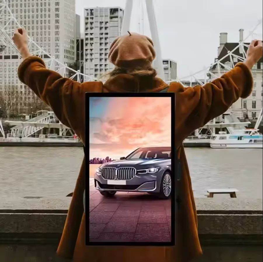 

Custom 21.5-Inch Outdoor Portable Billboard Digital LCD Backpack Stylish Polyester Lining Fashionable Walking Billboard Backpack