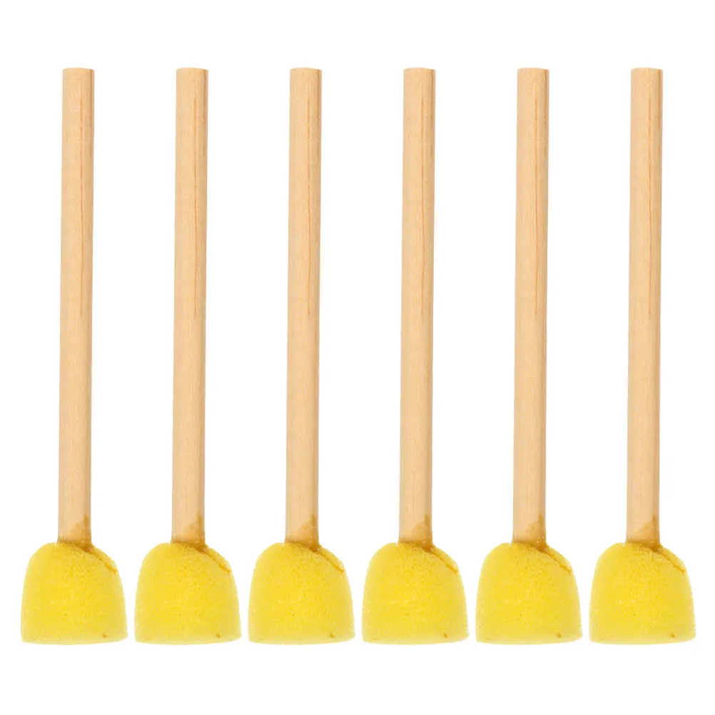 

6Pcs Childrens Sponge Brush Set Round Paint Applicators for Crafts Fun Art Activity Tools with Comfortable Grip Handle