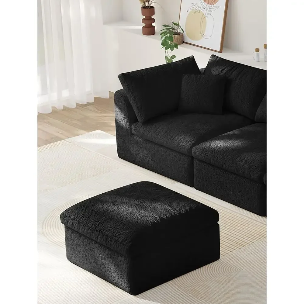 Sectional Sectional Sofa Ottoman with Comfortable Seating, Ideal for Resting Under Desk or in Living/Bedroom Spaces, Black - Aliexpress Deal
