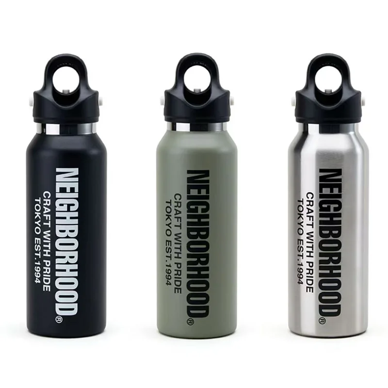 

Portable Outdoor Cam Fitn Insulated Water Bottle Single Hand Open Lid No Twist Cap Stainl Steel Thermos Cup 592ml