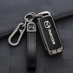 Leather Car Key Case Cover Shell For Mazda 2 3 6 Demio Atenza Axela CX-5 CX5 CX-3 CX7 CX-9 3 4 CX30 2016 2017 2018 2019 Keychain