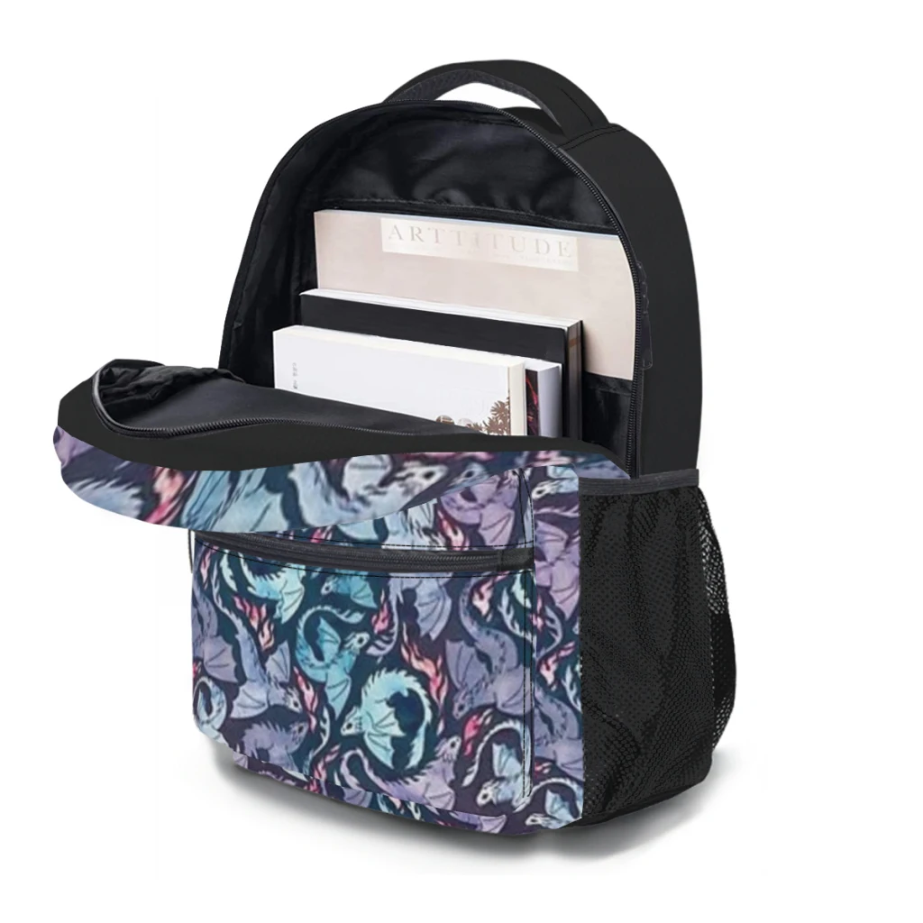 Dragon fire Zaino versatile turchese scuro e viola Zaino impermeabile di grande capacità Borsa per computer lavabile unisex