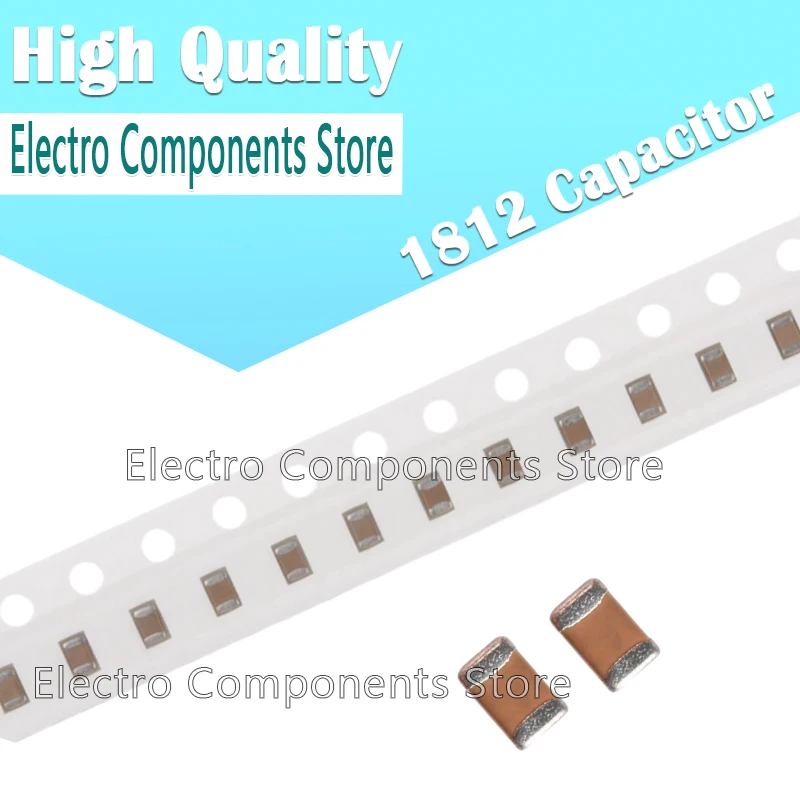 10PCS 1812 Chip Capacitor SMD 1/2.2/4.7/10/22/47/100UF 25/35/50/100/250/500V 6.3V 10V 25V 50V 100V 250V 500V