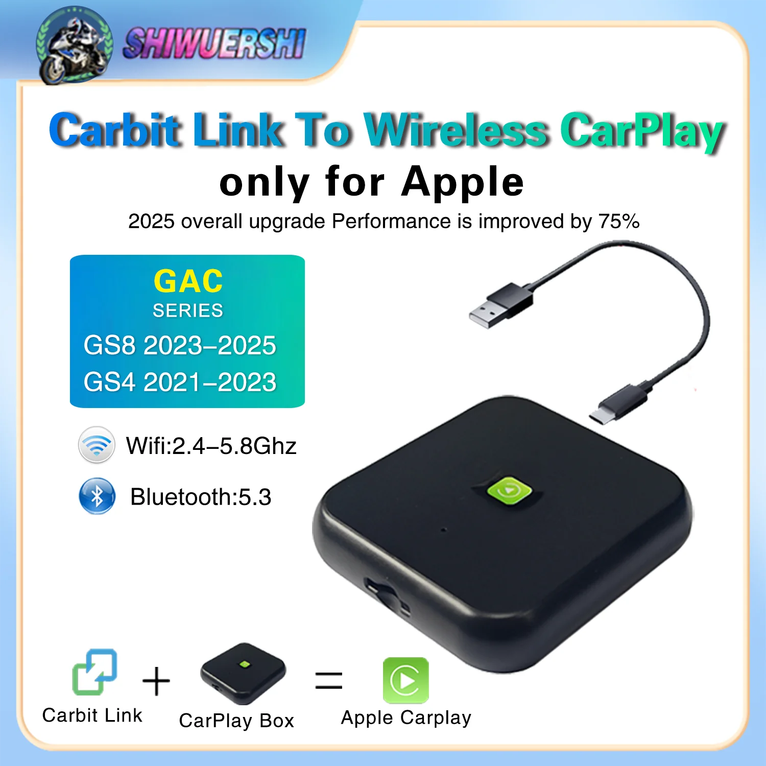 

GAC GS8 GenII GS8 GT GS3 Smart Carbitlink Car Play Box Adattatore Carbit link Smartlink Easyconnection to Wireless CarPlay