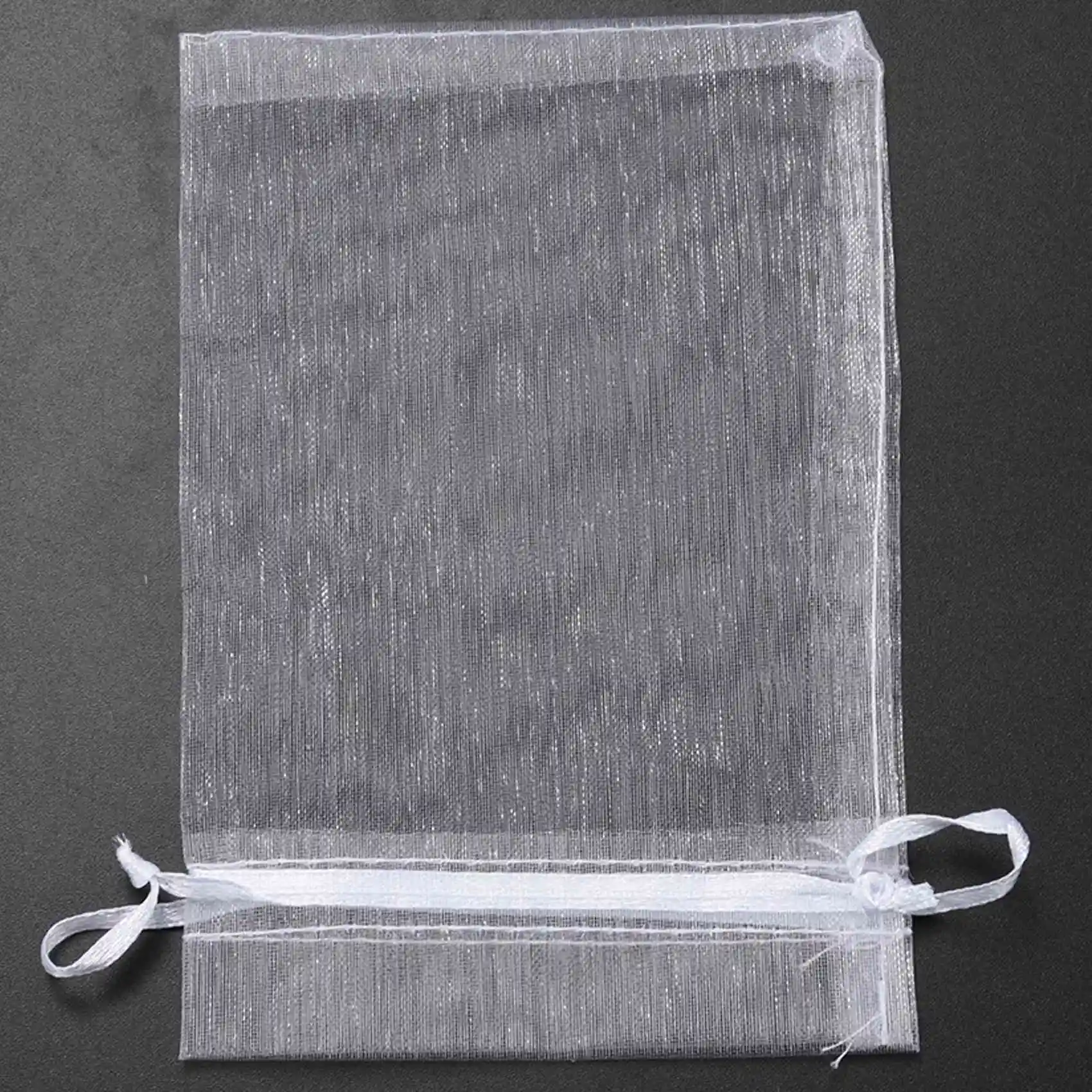 

A45I 50 Pieces 4 by 6 Inch Organza Gift Bags Drawstring Jewelry Pouches Wedding Party Favor Bags (White)