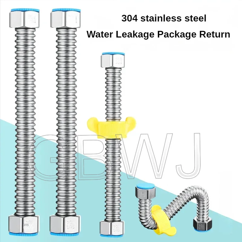 

304 Stainless Steel Basin&Toilet Water Weaved 1/2"plumbing Hose,bathroom Heater Connect Corrugated Pipes with Wrench Pipe