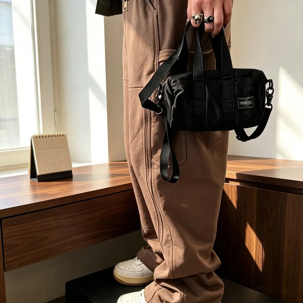 

Unisex Fashion Commuter Bag, Mini Cylinder Single Shoulder Bag, Luxury Stylish Casual Crossbody Drum Bag