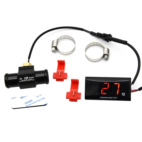 Medidor de temperatura Termómetro de agua para motocicleta Medidor para KOSO 0 ~ 120 ° C Monitor Indicador Rojo Azul Con Adaptador De Sensores 16 18 22mm