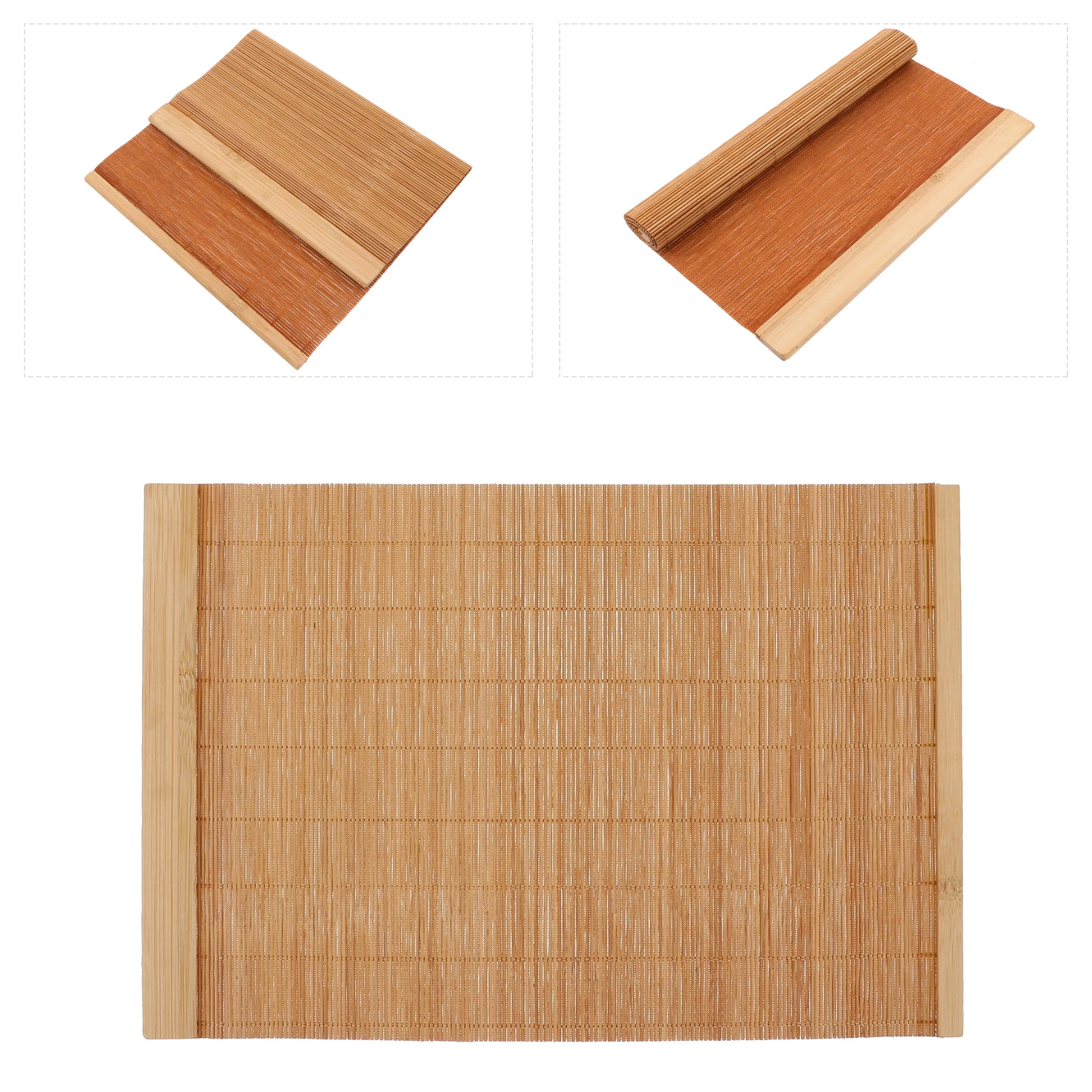 

2pcs Bamboo Table Mats Heat Insulation Table Mat Resistant Waterproof Dining Pads Insulated Placemat for Plates Bowls