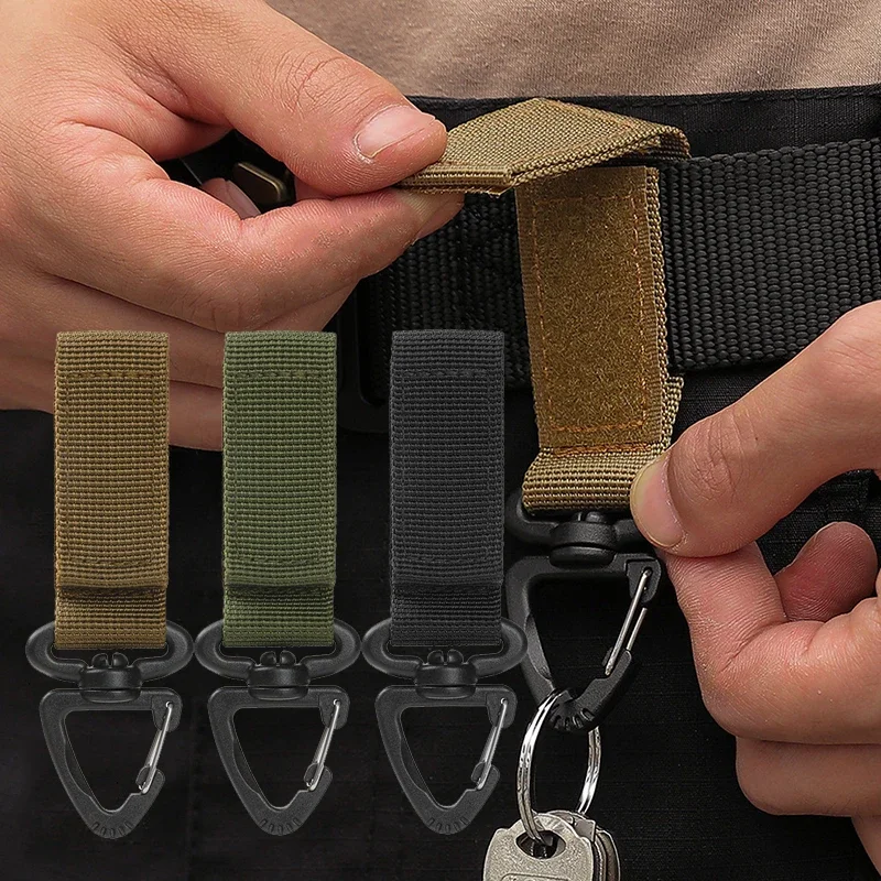 

Outdoor Camping Carabiner Nylon Molle Tactical Backpack Key Hook Webbing Buckle System Belt Buckle Hanging Climbing Accessory