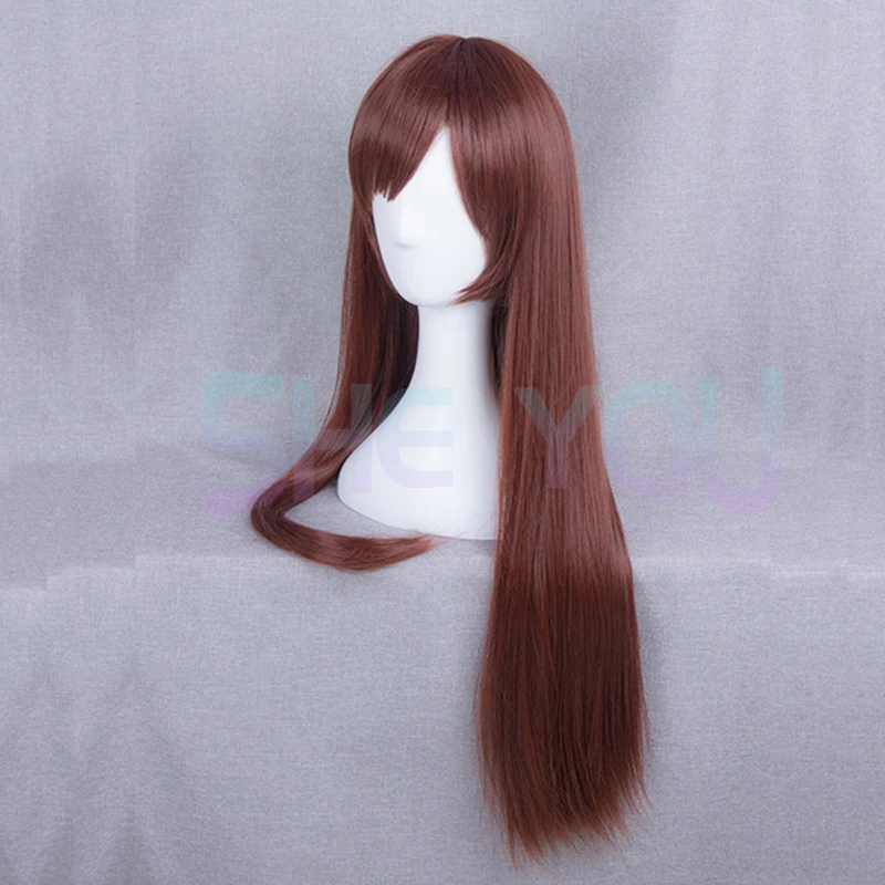 Mari Makinami Cosplay Wig EVA Cosplay Wig 55cm Red Brown Wig Cosplay Anime Cosplay Wigs Heat Resistant Synthetic Wigs Halloween