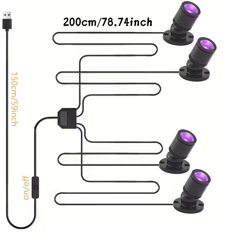 Led Spotlight USB 5V Dimmable Colour Mini Wine Cabinet 2W 4W 6W Mini UV Spotlight for Computer Case