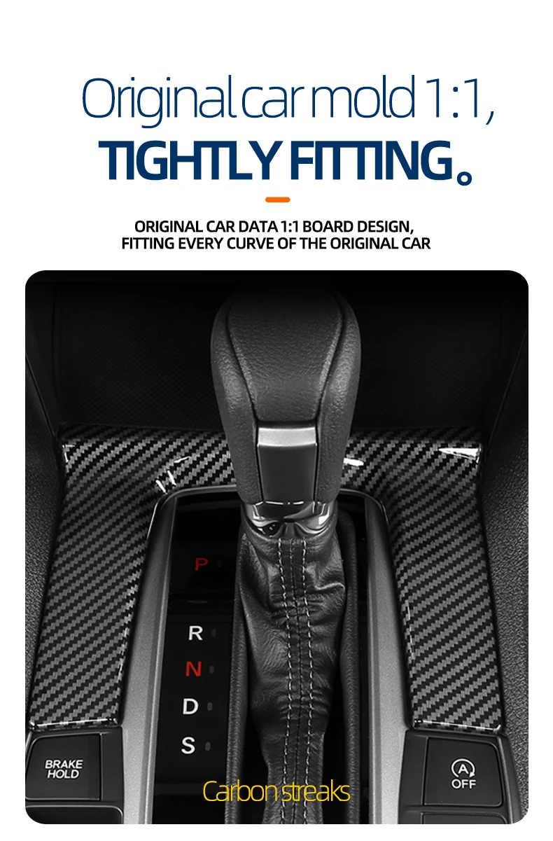 Für HONDA 2016-2021 10th Civic Sedan Hatchback AT Gear Panel dekorative Aufkleber Zubehör – Detail 4