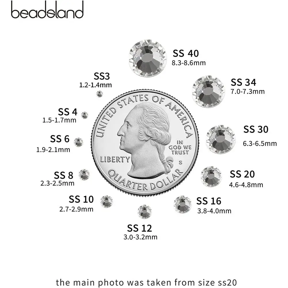 Hotix Rhinestones, 2880pcs Kristal Rhinestones untuk Dekorasi Pakaian DIY, Kristal, SS10, 2.7-2.9mm