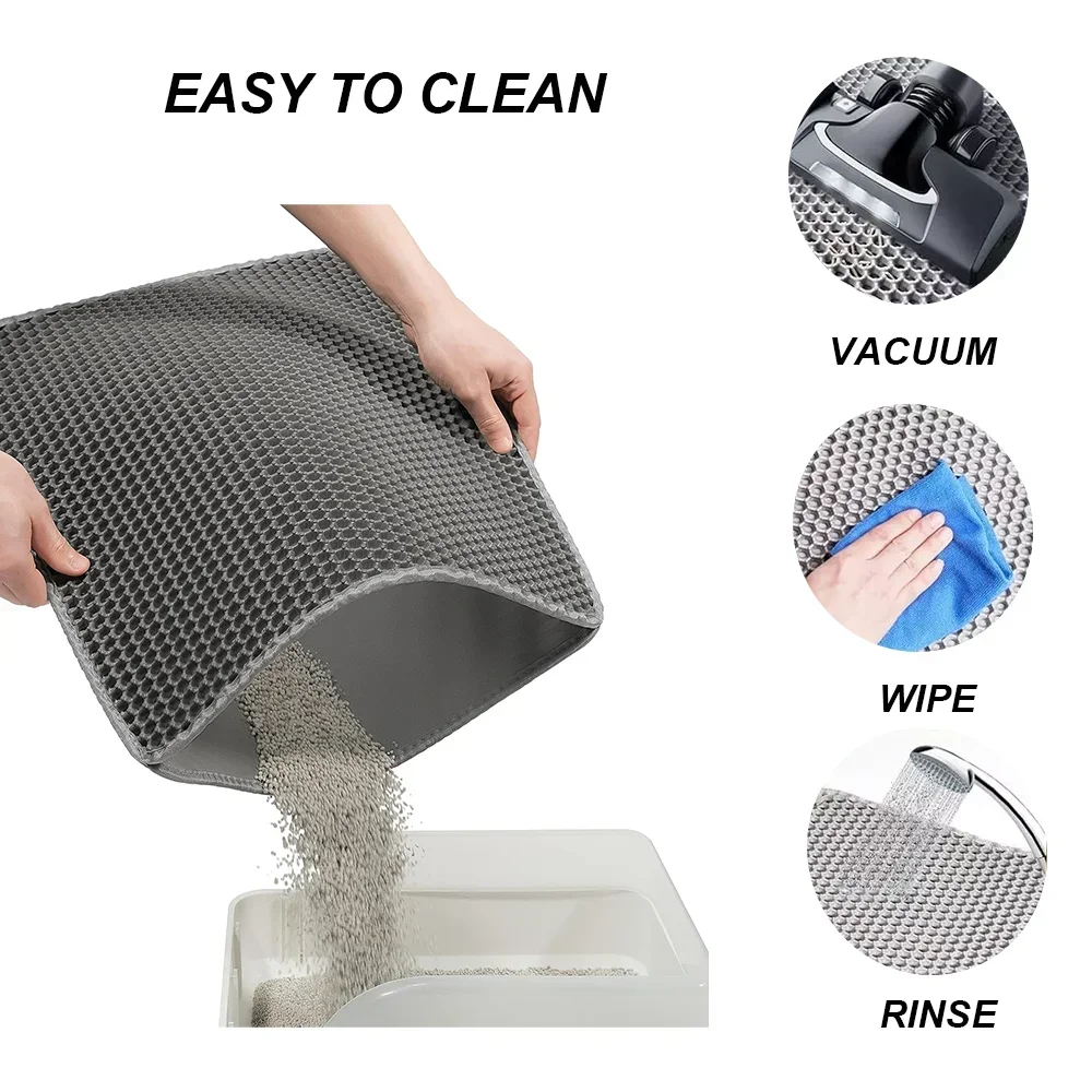 Waterproof EVA Double Layer Cat Litter Box Mat Non-slip Sand Cat Pad Washable Bed Mat Clean Pad Matunder The Cat Litter Box