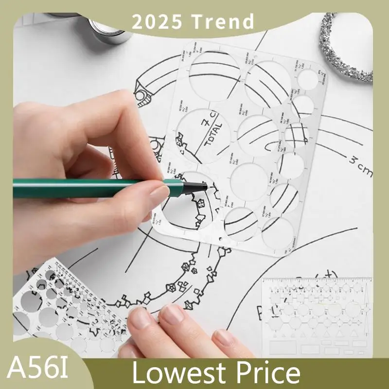ABDD 3Pcs Circle Templates For Drafting Flexible Circle Stencils With Geometric Shapes 6 Sizes Plastic Measuring Rulers
