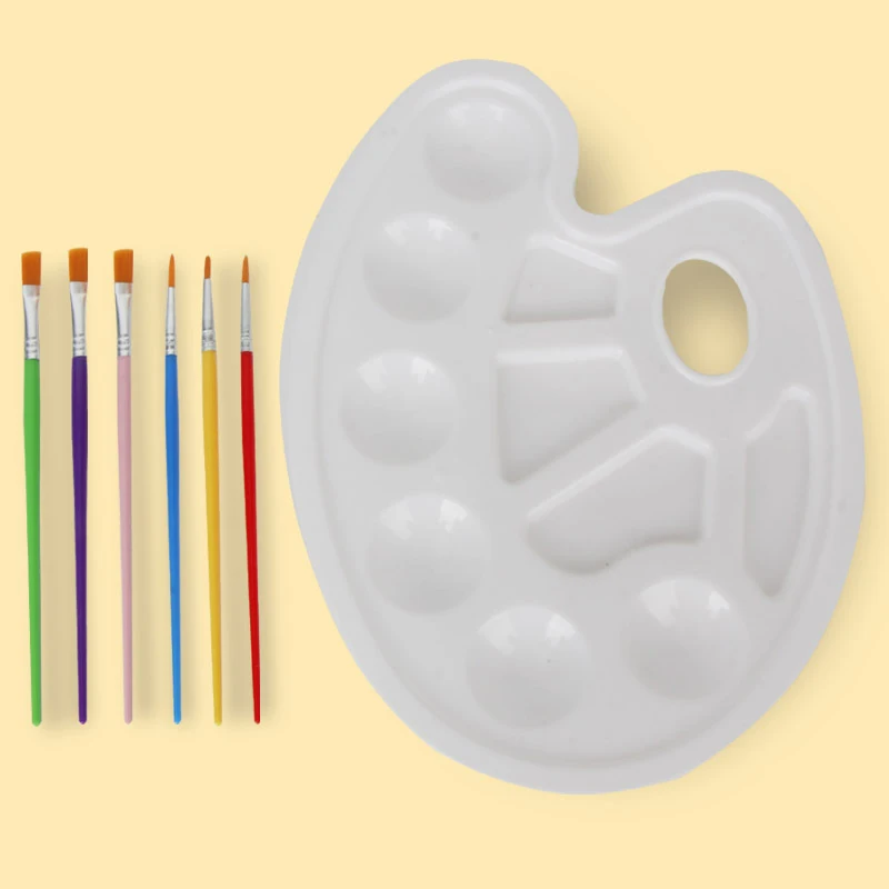 Juego de paleta de pinceles de pintura acrílica, 7 Uds., pinceles de pelo de nailon, juego de pinceles para acuarela, suministros escolares, regalos para dibujar