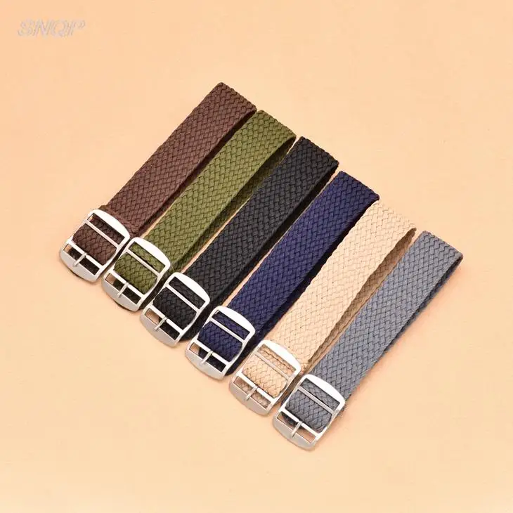 20mm 22mm Black Navy solid color for perlon woven nylon watchbands Bracelet fabric woven Watch Strap Band Black Buckle Belt